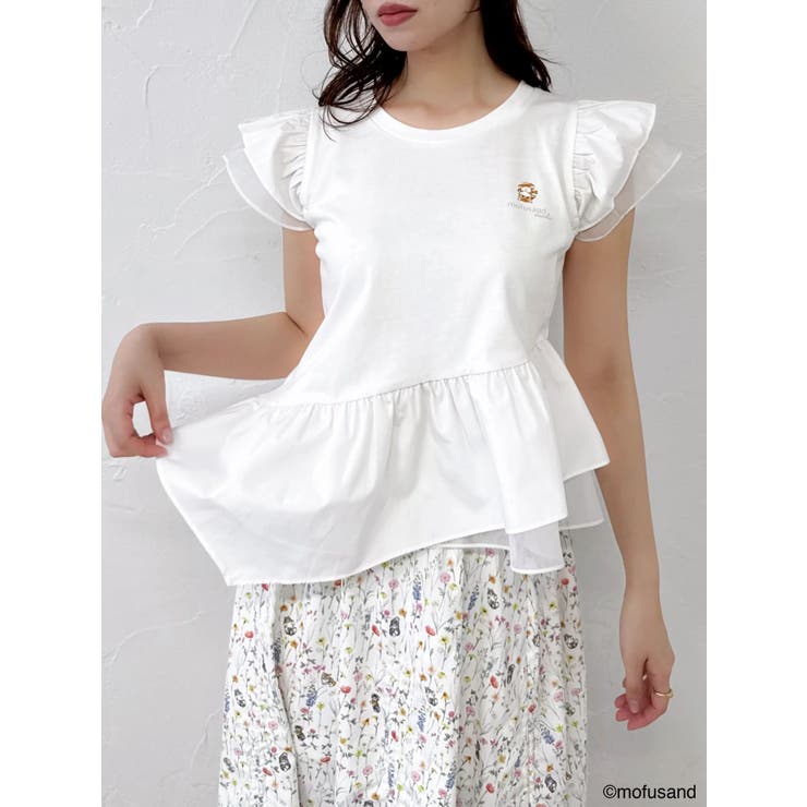 【mofusandコラボ】アシメシアーフリルロゴTシャツ | dazzlin | 詳細画像9 