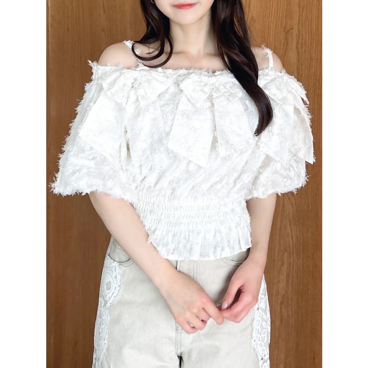 【WEB限定】ラインリボンシャーリングブラウス | dazzlin | 詳細画像10 