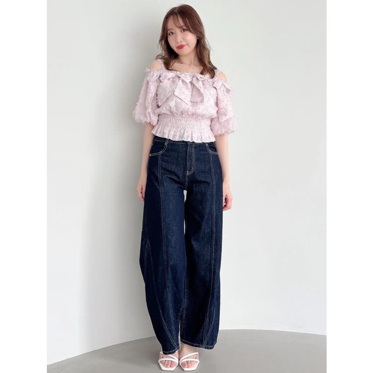 【WEB限定】ラインリボンシャーリングブラウス | dazzlin | 詳細画像21 