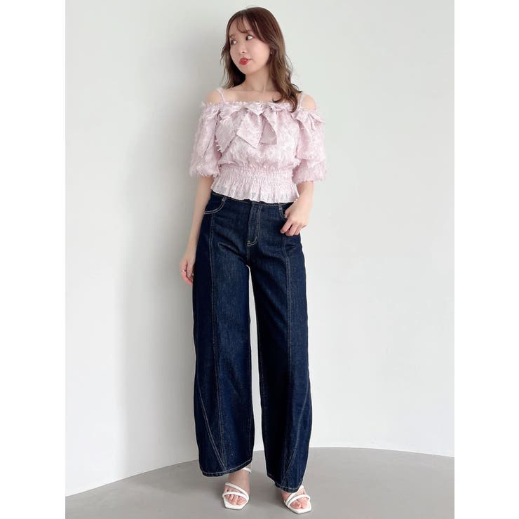 【WEB限定】ラインリボンシャーリングブラウス | dazzlin | 詳細画像23 