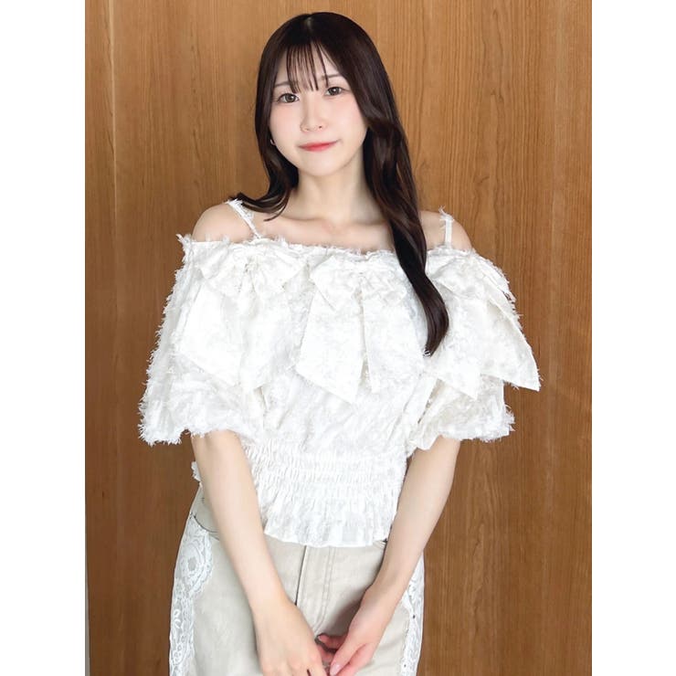 【WEB限定】ラインリボンシャーリングブラウス | dazzlin | 詳細画像9 