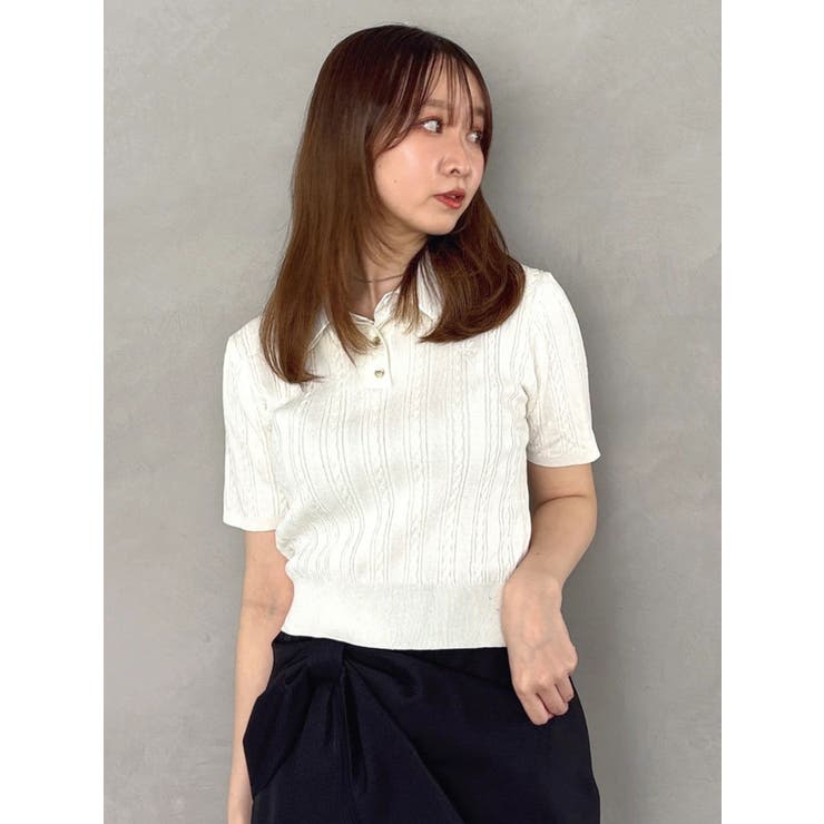 オフホワイト | ケーブルポロドッキングトップス | dazzlin