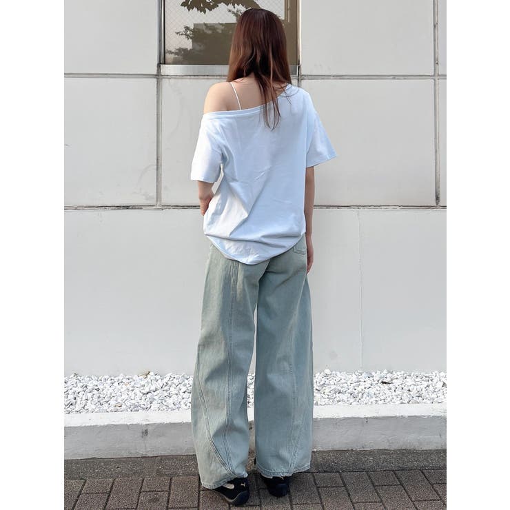 ワンショルフリルリボンビッグTシャツ | dazzlin | 詳細画像17 