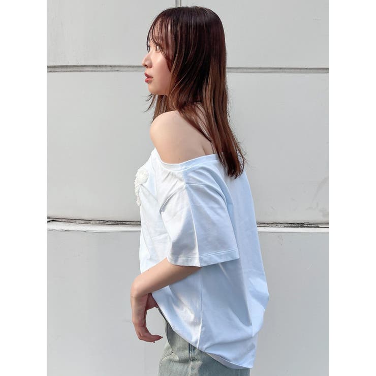 ワンショルフリルリボンビッグTシャツ | dazzlin | 詳細画像19 