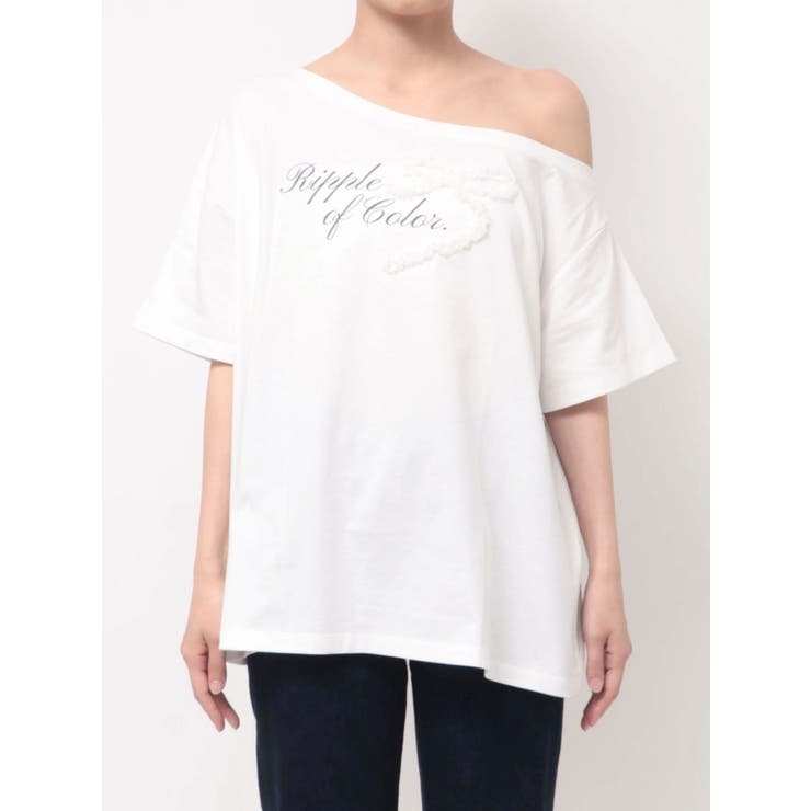 ワンショルフリルリボンビッグTシャツ | dazzlin | 詳細画像20 
