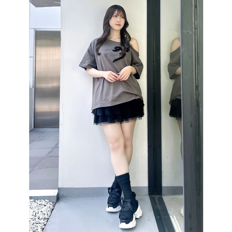 ワンショルフリルリボンビッグTシャツ | dazzlin | 詳細画像8 
