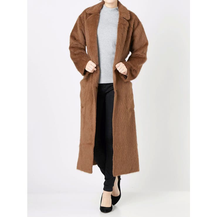 ◆値下げ中◆【即購入禁止】アイレットシャギーコート ブラウン系 ビス VIS 【静電気防止裏地】2WAYカラーロングコート【sustainable