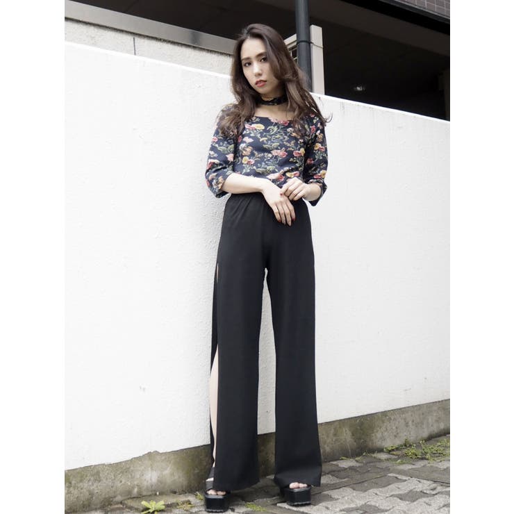 大量入荷 ディープスリットパンツ[品番：MKSW0003179]｜EMODA（エモダ）の パンツ