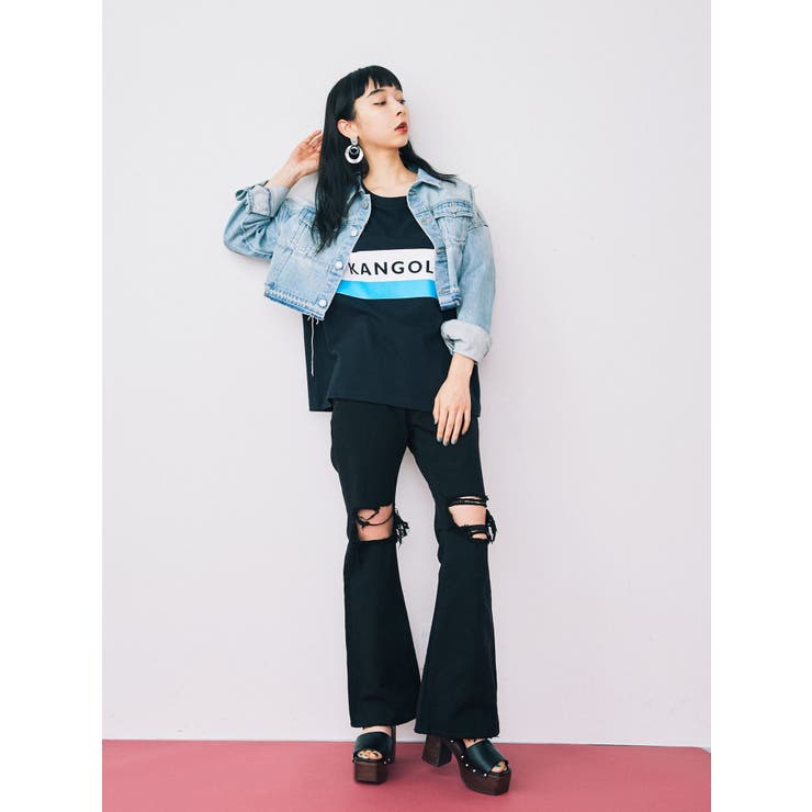 EMODA×KANGOL パネルロゴTシャツ EMODA×KANGOL】パネルロゴTシャツ[品番：MKSW0003240]｜EMODA