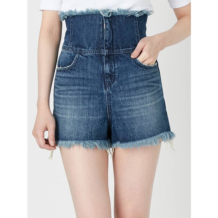 バックレースアップジャストウエストショートパンツ[品番