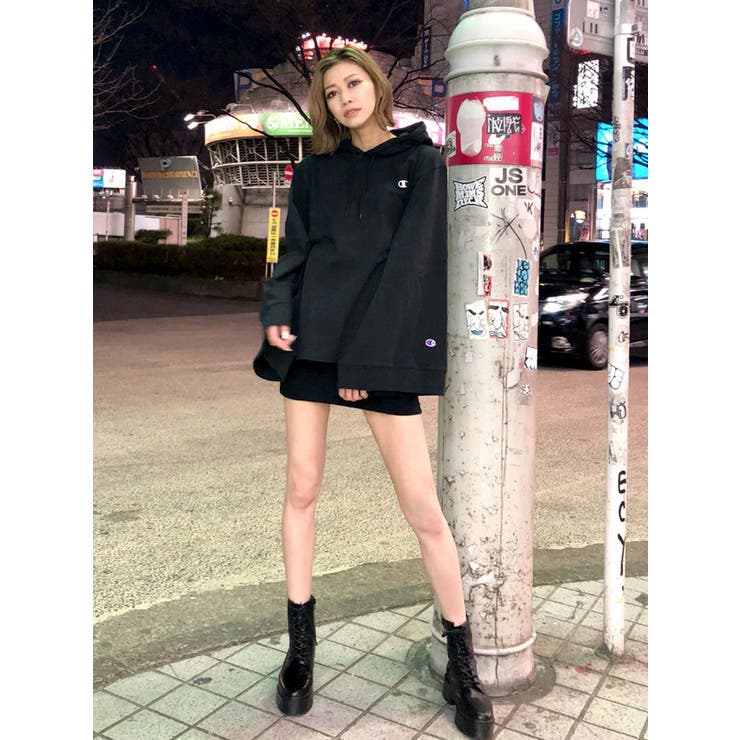 エモダ EMODA 【EMODA×Champion】パフスリーブフーディー