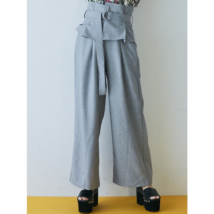 【人気No.1】 コルセットベルトワイドパンツ[品番：MKSW0003534]｜EMODA パンツ