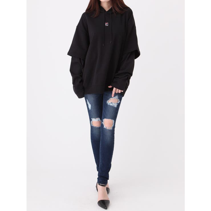 【EMODA×FILA】レイヤーオーバーフーディー EMODA×FILA】レイヤーオーバーフーディー[品番：MKSW0010929