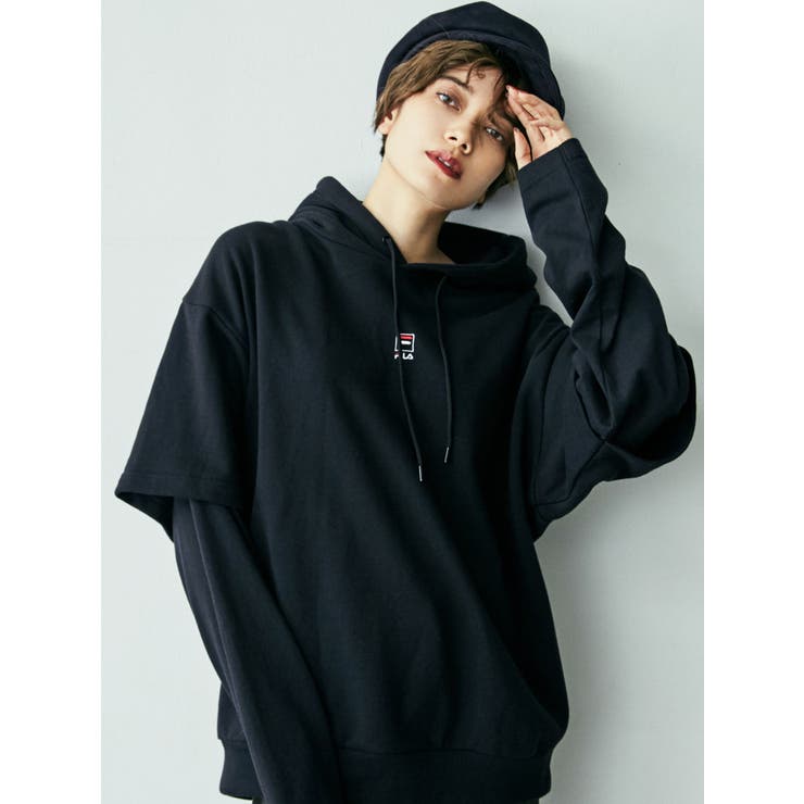 【EMODA×FILA】レイヤーオーバーフーディー EMODA×FILA】レイヤーオーバーフーディー[品番：MKSW0010929