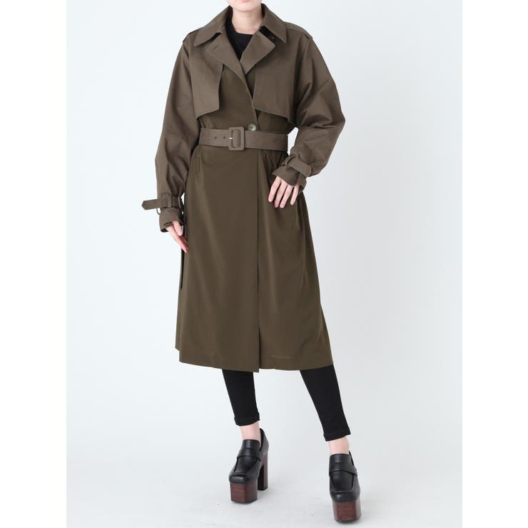 コントラストトレンチコート[品番：MKSW0011119]｜EMODA（エモダ）のレディースファッション通販｜SHOPLIST（ショップリスト）