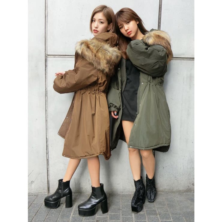 オーバーフーディーカーブコート[品番：MKSW0003763]｜EMODA（エモダ）のレディースファッション通販｜SHOPLIST（ショップリスト）