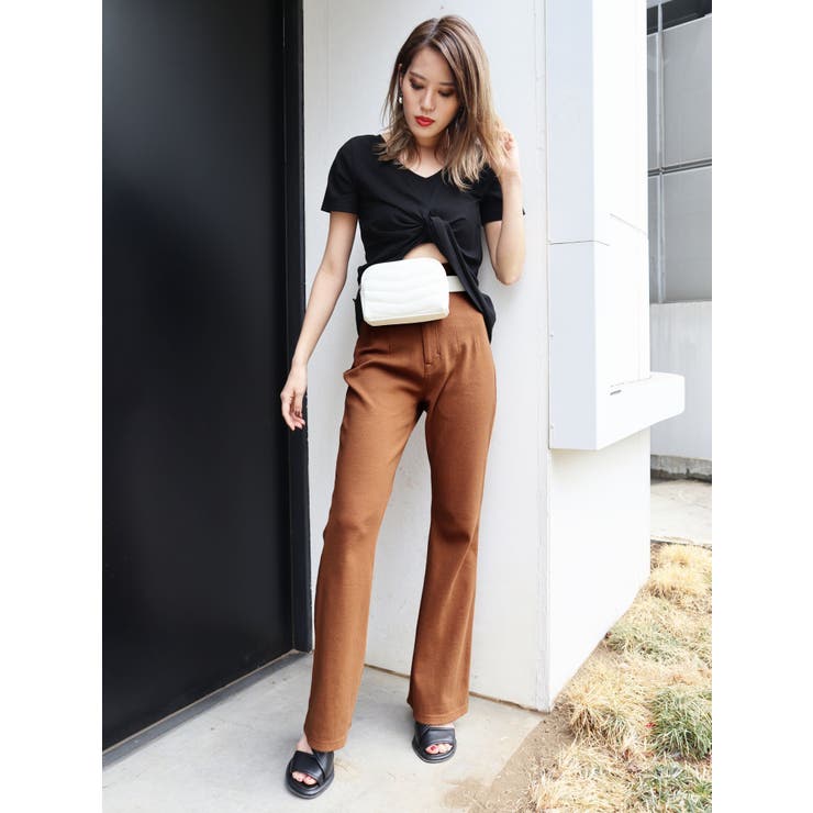 ハイウエストマークフィットフレアパンツ[品番：MKSW0013464