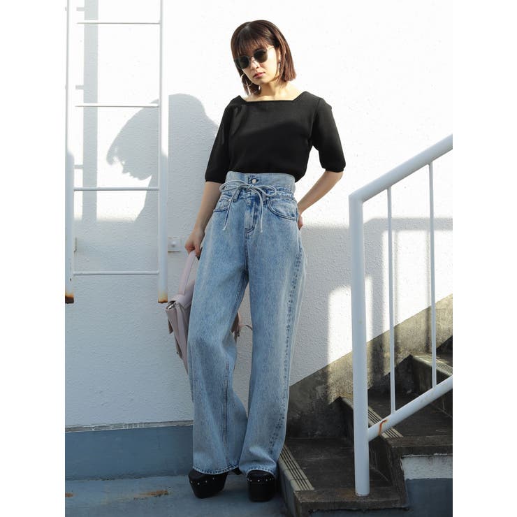 く日はお得♪ STRINGケミカルハイウエストジーンズ[品番：MKSW0012942]｜EMODA パンツ