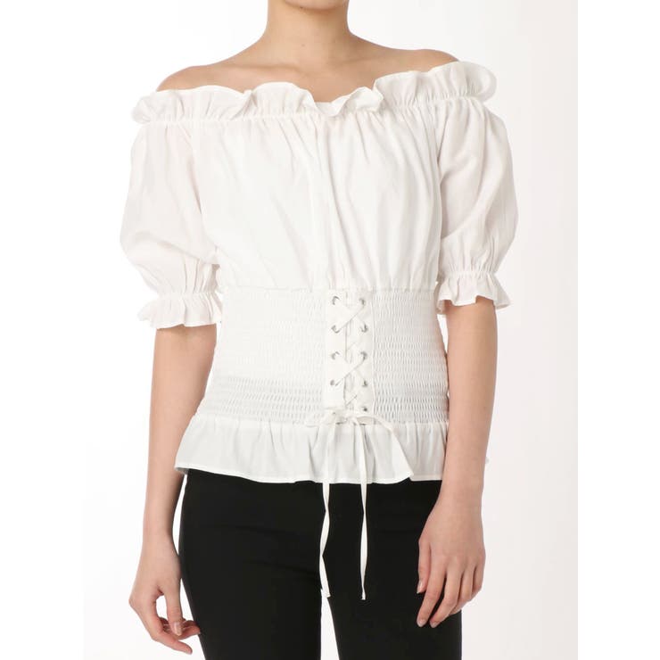 SONIA JOHNES ソニアジョーンズ ホワイトオフショルダートップス M SONIA JOHNES ソニアジョーンズ ホワイトオフショルダートップス