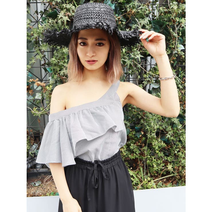 ワンショルダーフリルトップス ワンショルダーフリルトップス[品番：MKSW0013884]｜EMODA（エモダ）の