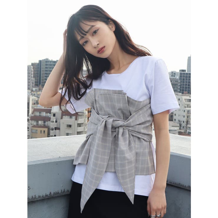 ビスチェドッキングTシャツ[品番：MKSW0013900]｜EMODA（エモダ