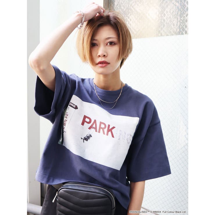 ワイドTシャツBanksy No Parking[品番：MKSW0021390]｜EMODA