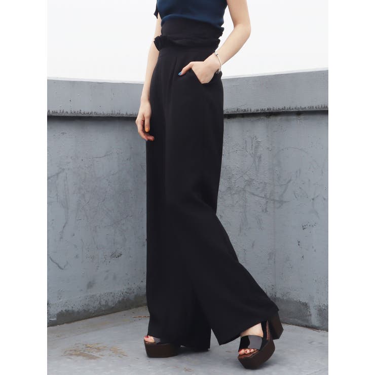 素敵な コルセットマークワイドパンツ[品番：MKSW0022162]｜EMODA カジュアルパンツ