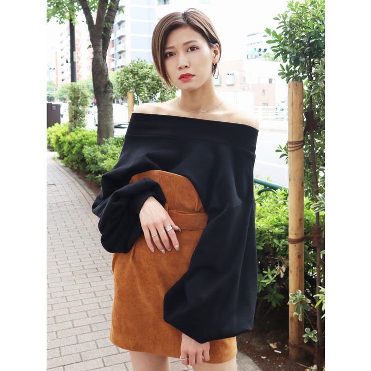 ファッション特集 ルーズオフショルダートレーナー[品番：MKSW0025615]｜EMODA トップス