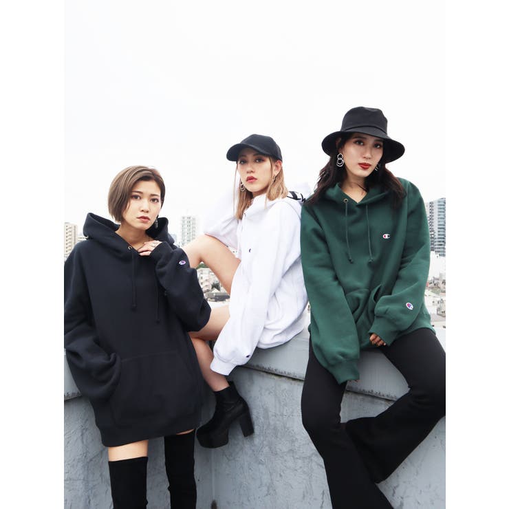 エモダ EMODA 【EMODA×Champion】パフスリーブフーディー