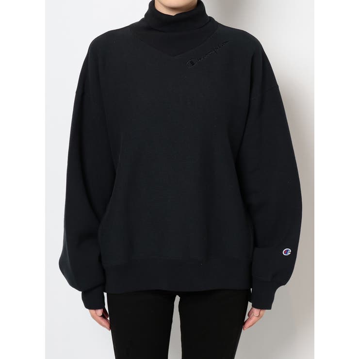 emoda x champion ボトルネックスウェット EMODA EMODA×Champion REVERSE WEAVE RAGLAN SLEEVE スウェット