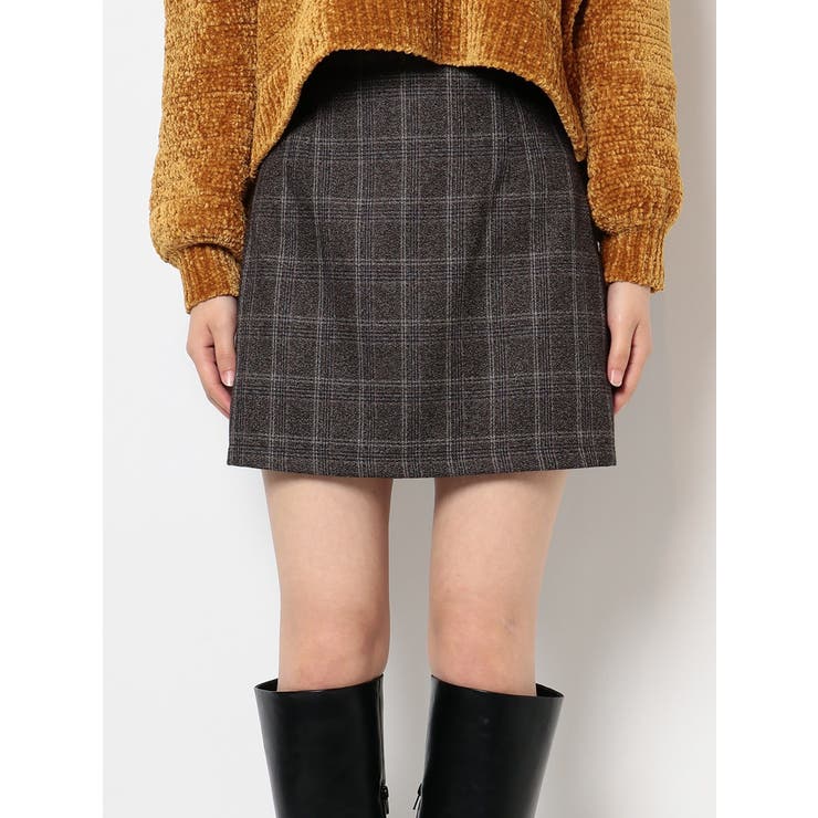 viavanda チェックスカート VIAVANDA（ヴィアヴァンダ）の「CHECK PLEATED WRAP SKIRT（スカート