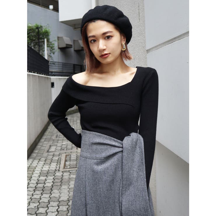 口コミ サイト 商品 アシンメトリーフィットニット[品番：MKSW0026927]｜EMODA トップス