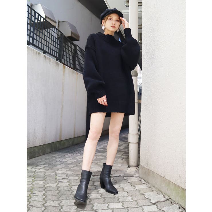 モールハイネックミニワンピース[品番：MKSW0026235]｜EMODA（エモダ