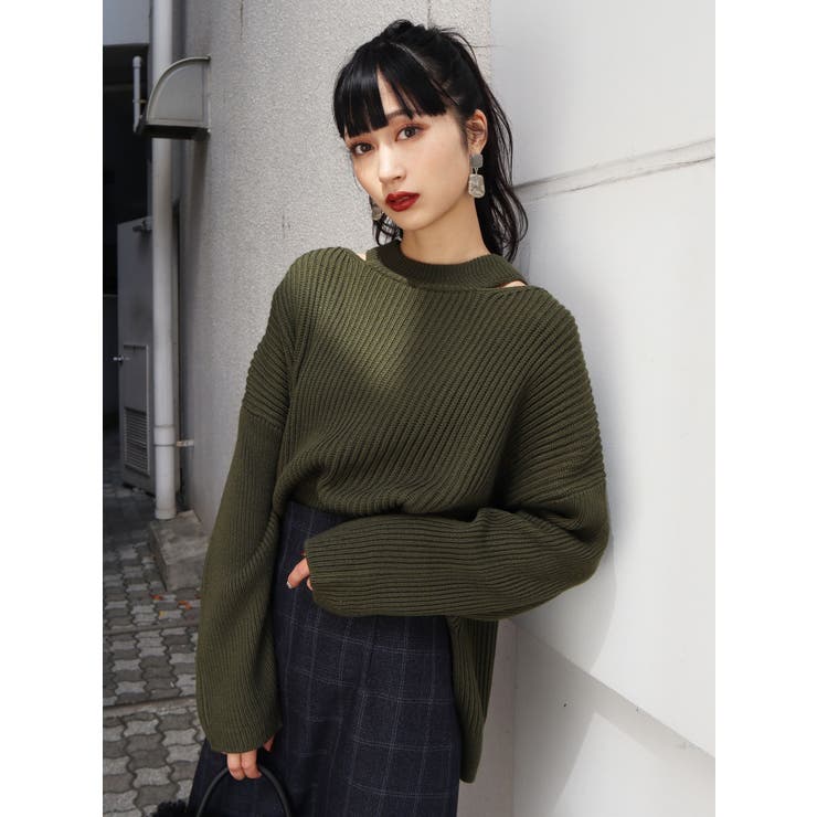 サイドネックスリットニット | EMODA | 詳細画像10 