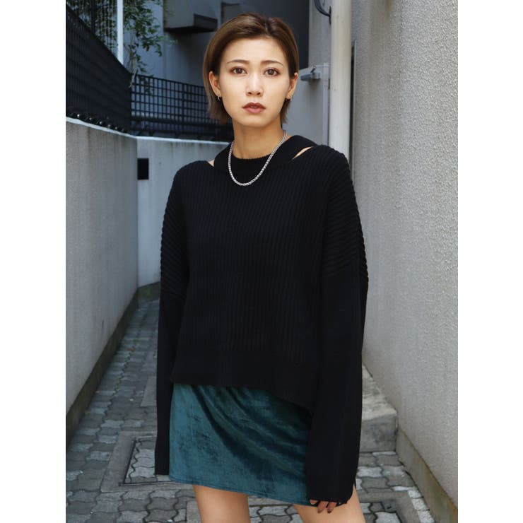 サイドネックスリットニット | EMODA | 詳細画像6 