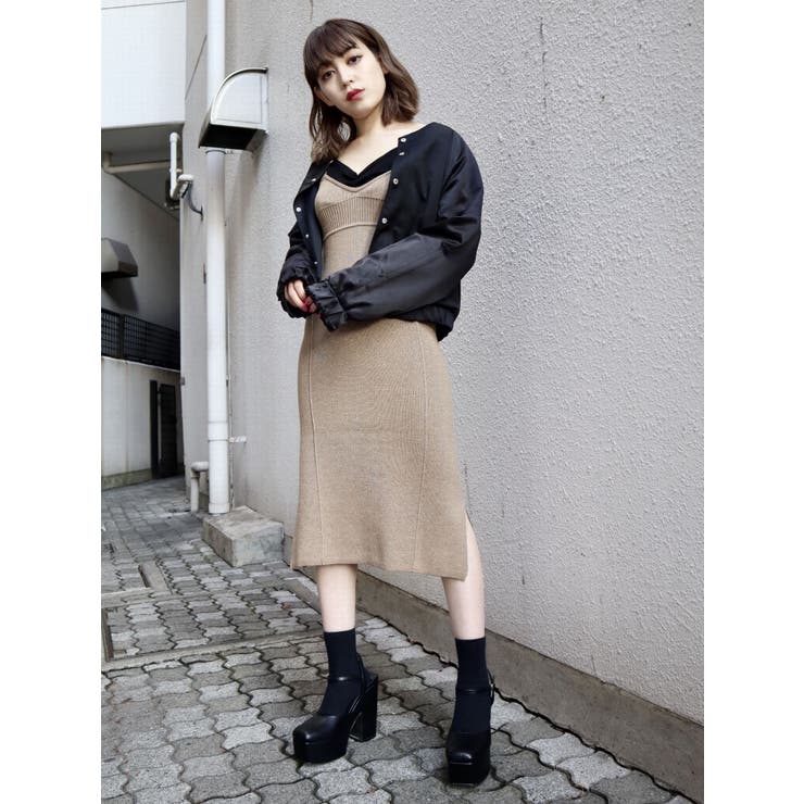 ニットキャミワンピース 品番 Mksw Emoda エモダ のレディースファッション通販 Shoplist ショップリスト