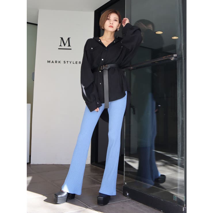 フレアパンツ　archive ケムリ　激レア　イフ　スタッズ センタープレス入りソフトフレアーデニムパンツ（デニムパンツ