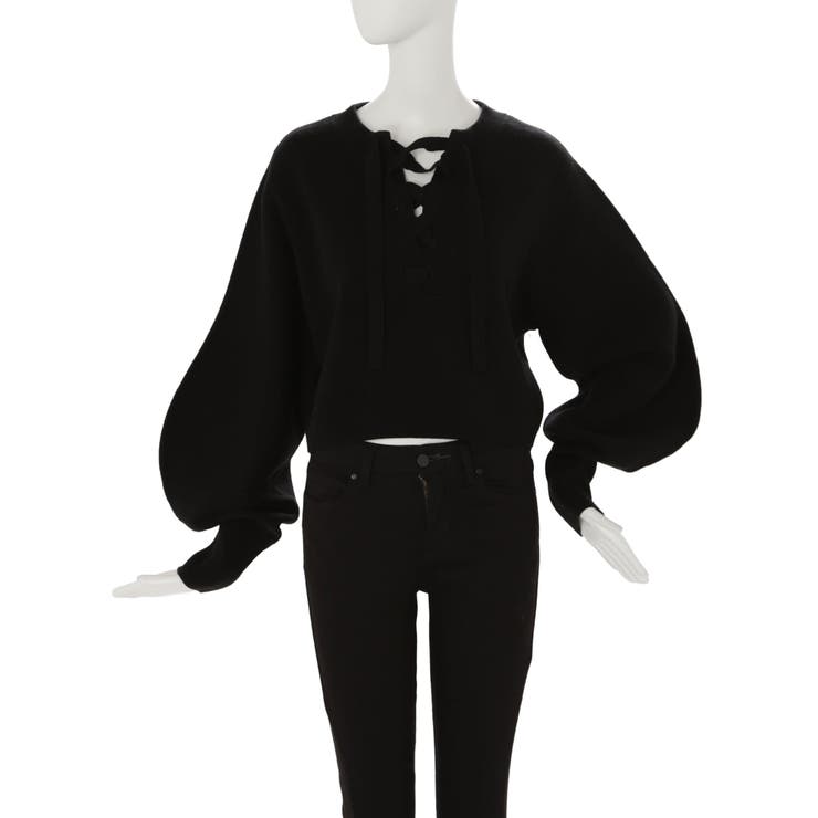 レースアップショートバルキーニット[品番：MKSW0027841]｜EMODA