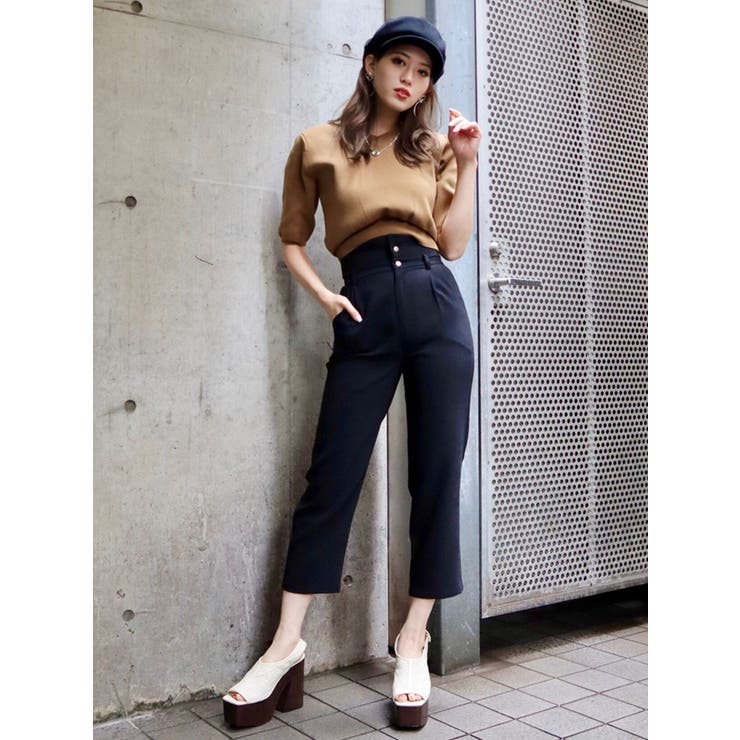新品未使用)イエナ　デザインハイウエストパンツ IENA（イエナ）の「デザインハイウエストパンツ（スラックス