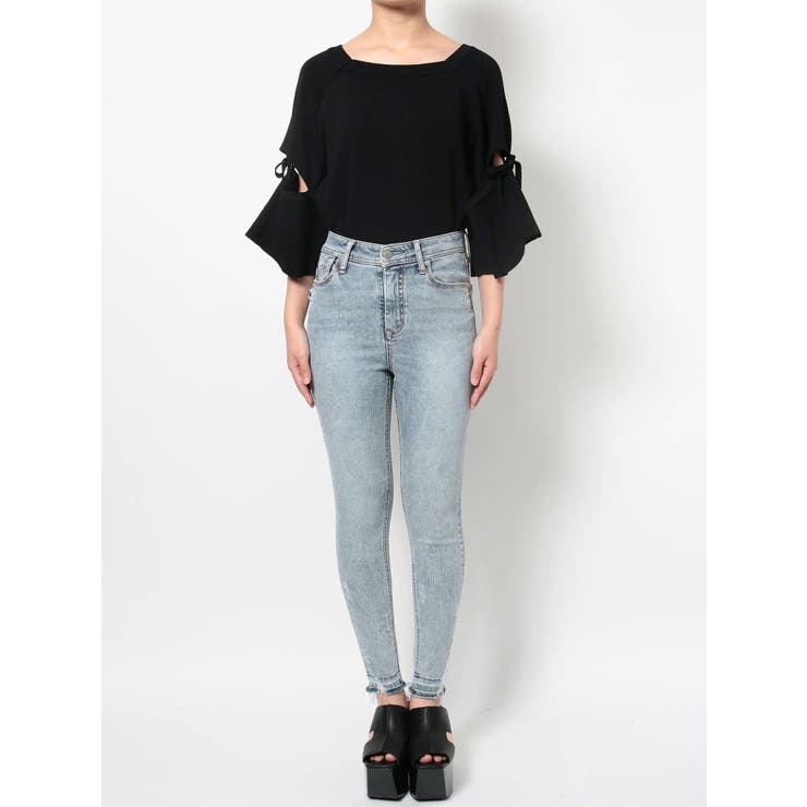 【ほぼ新品】EMODA USEDヘムカットジャストウエストパギンス USEDヘムカットジャストウエストパギンス[品番：MKSW0030277