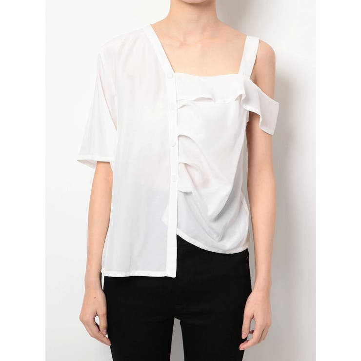 アシンメトリーオフショルダーシャツ 品番 Mksw Emoda エモダ のレディースファッション通販 Shoplist ショップリスト