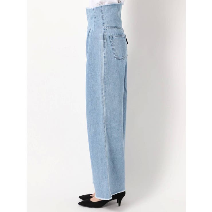 h*♡様 tww denimXXS/S 新品タグなし ロールハイウエストワイドジーンズ[品番：MKSW0037425]｜EMODA