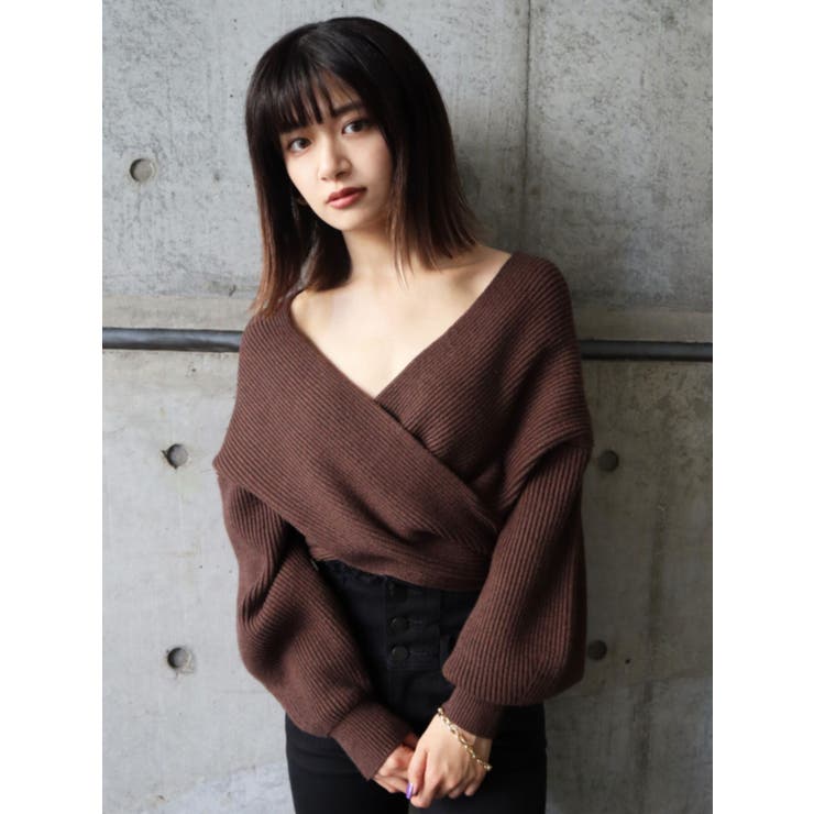 フロントクロス2WAYニット[品番：MKSW0031879]｜EMODA（エモダ