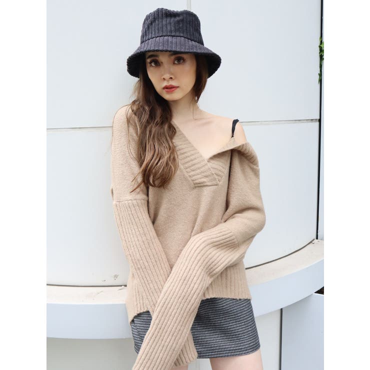 ディープVネック2WAYニット[品番：MKSW0032663]｜EMODA（エモダ）の