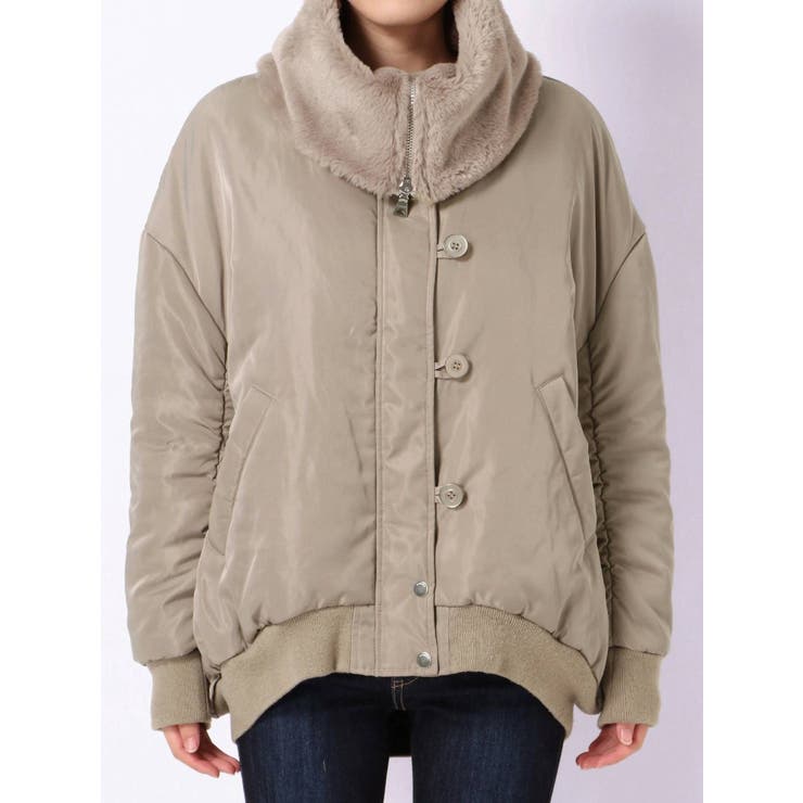 フェイクファードッキングワイドカラーブルゾン[品番：MKSW0033773