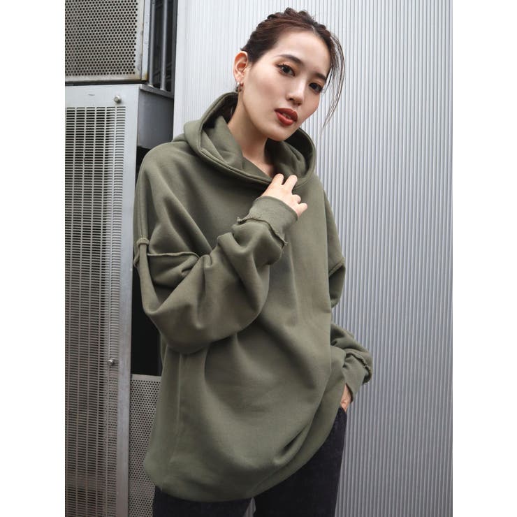 【  JEANS】モノグラムフード付スウェットワンピ ワンフォークロージング 1111clothing ◇モノグラム柄 カット