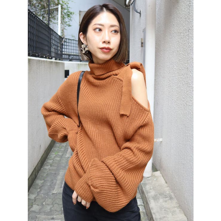 ショルダータイニットトップ[品番：MKSW0033085]｜EMODA（エモダ）の