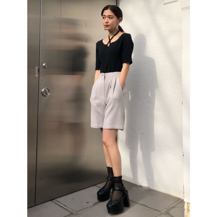 ハイウェストハーフパンツ | EMODA | 詳細画像3 