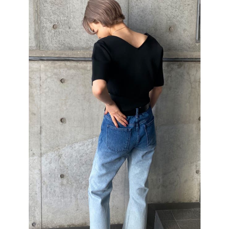 グラデーションジャストウエストジーンズ[品番：MKSW0035494