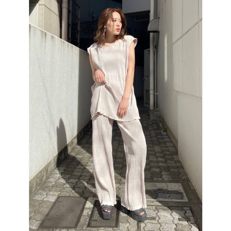 ショートシャツ×ワイドパンツ セットアップ[品番：MKSW0044924